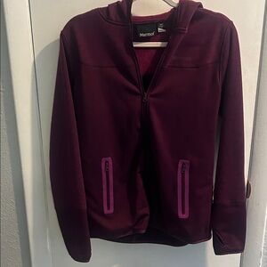 Marmot Dark Red Fleece Jacket with Hood